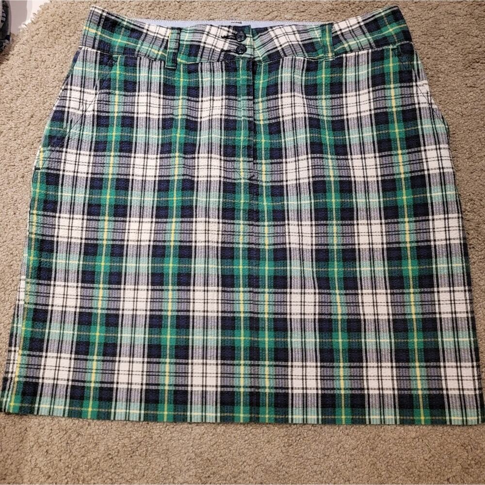 Tommy Hilfiger Green, Navy and White Plaid Pencil Skirt